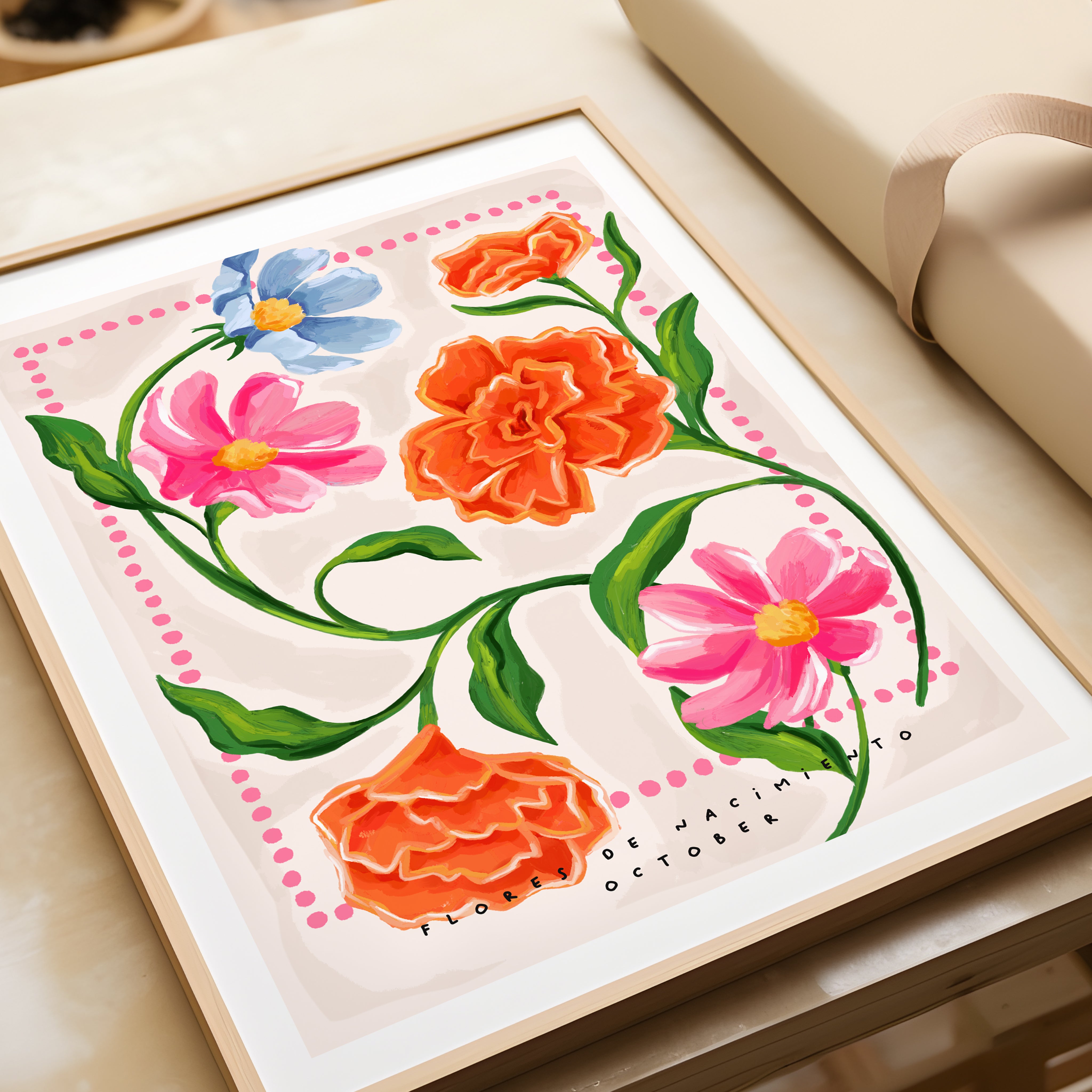 October Birth Month Flower Wall Art