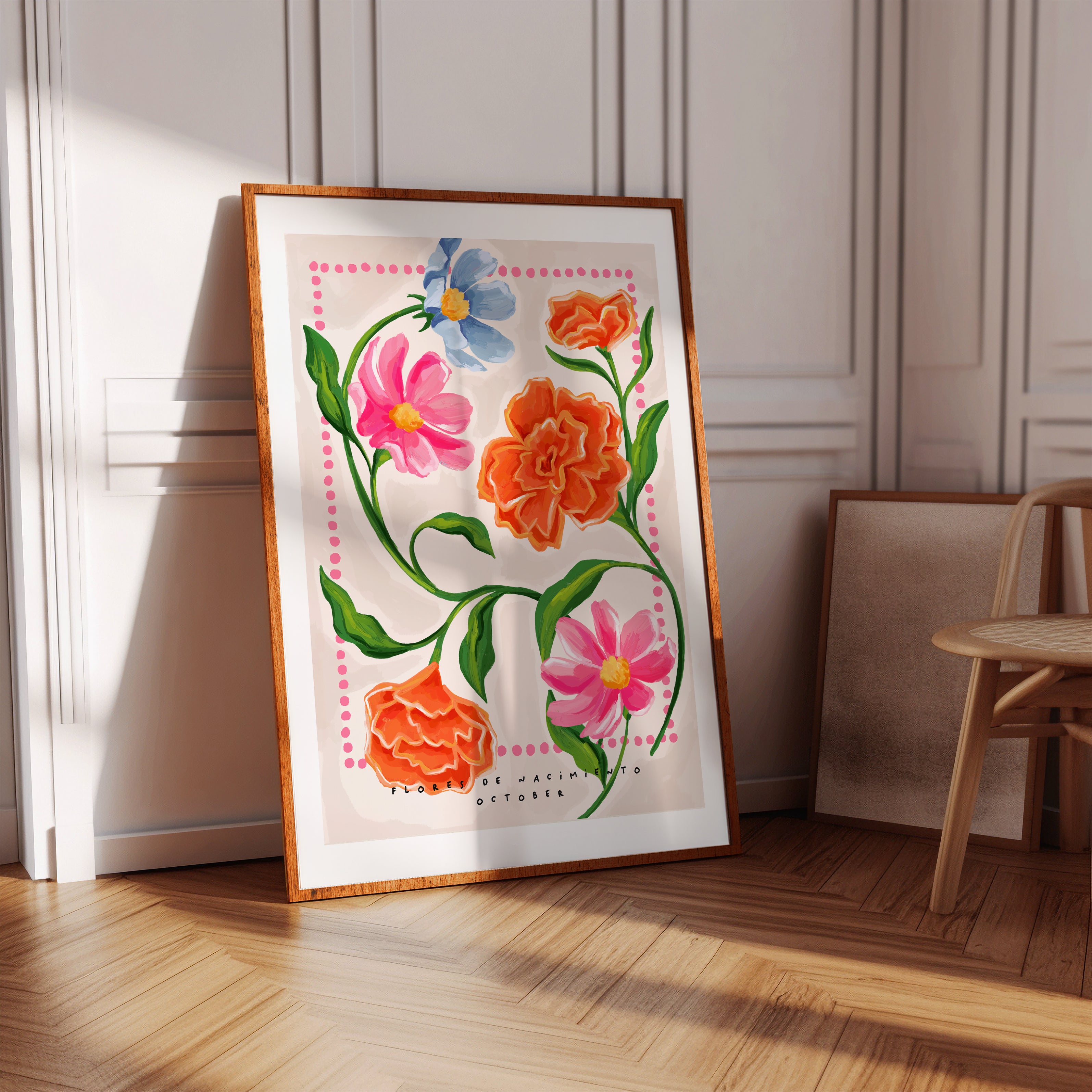 October Birth Month Flower Wall Art