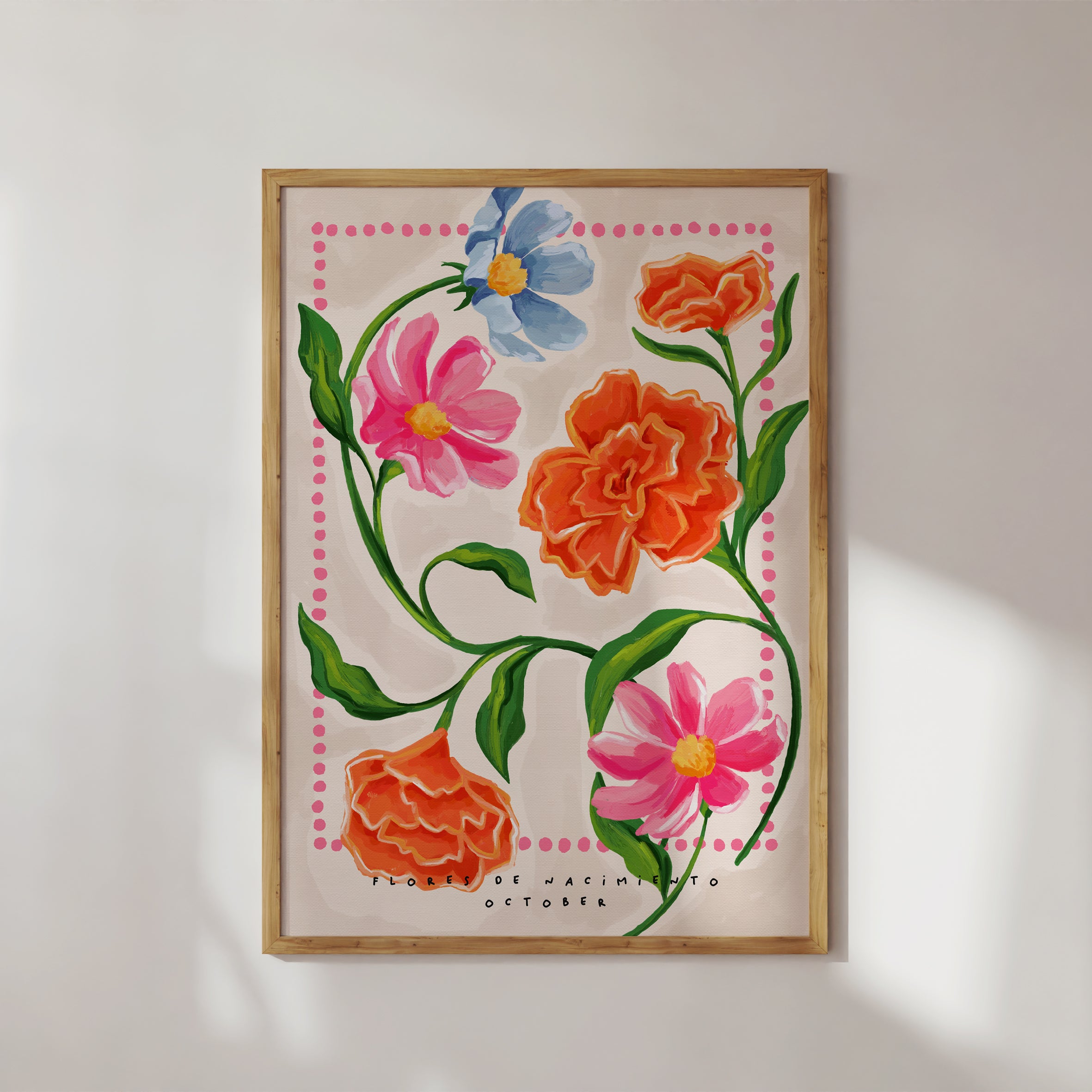 October Birth Month Flower Wall Art