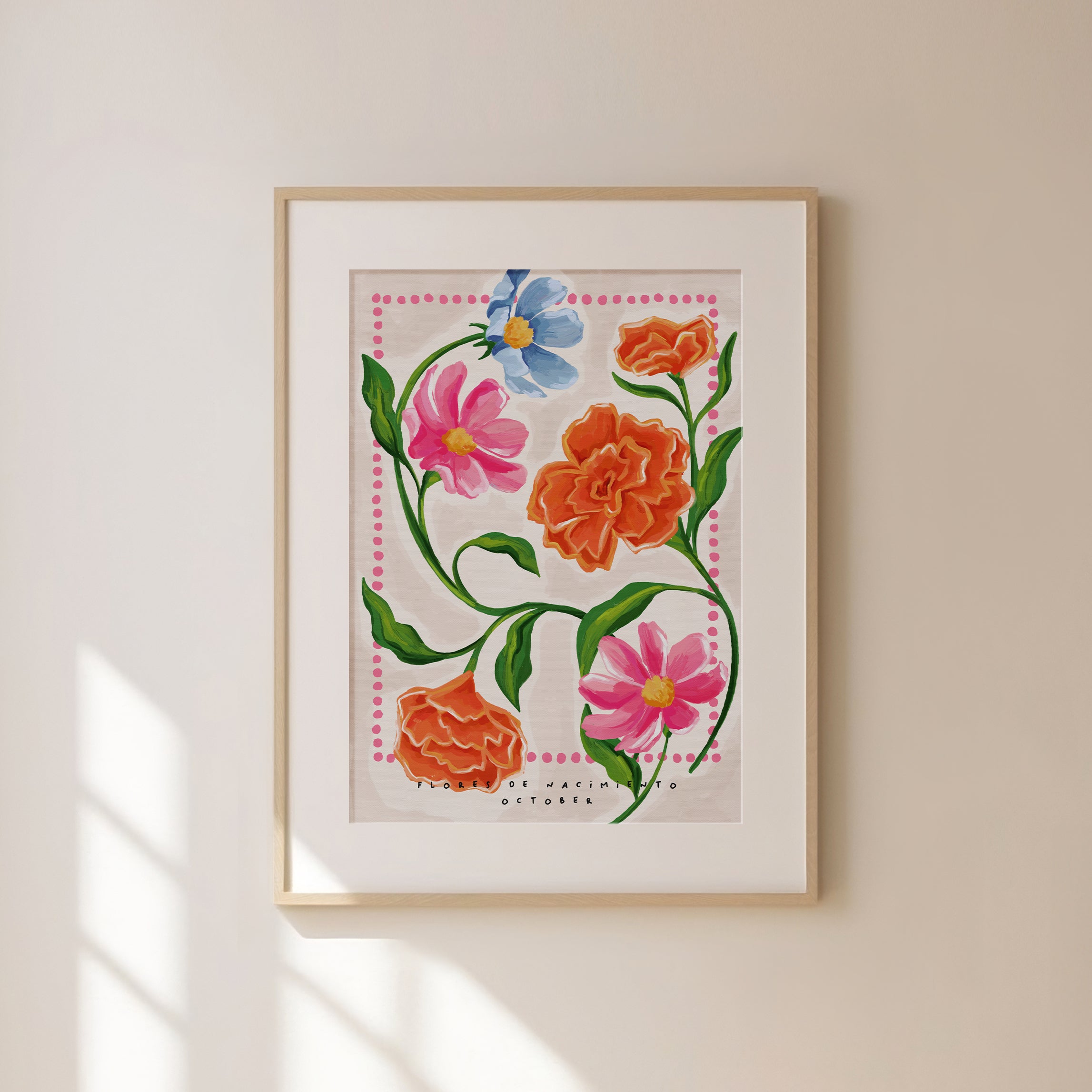 October Birth Month Flower Wall Art