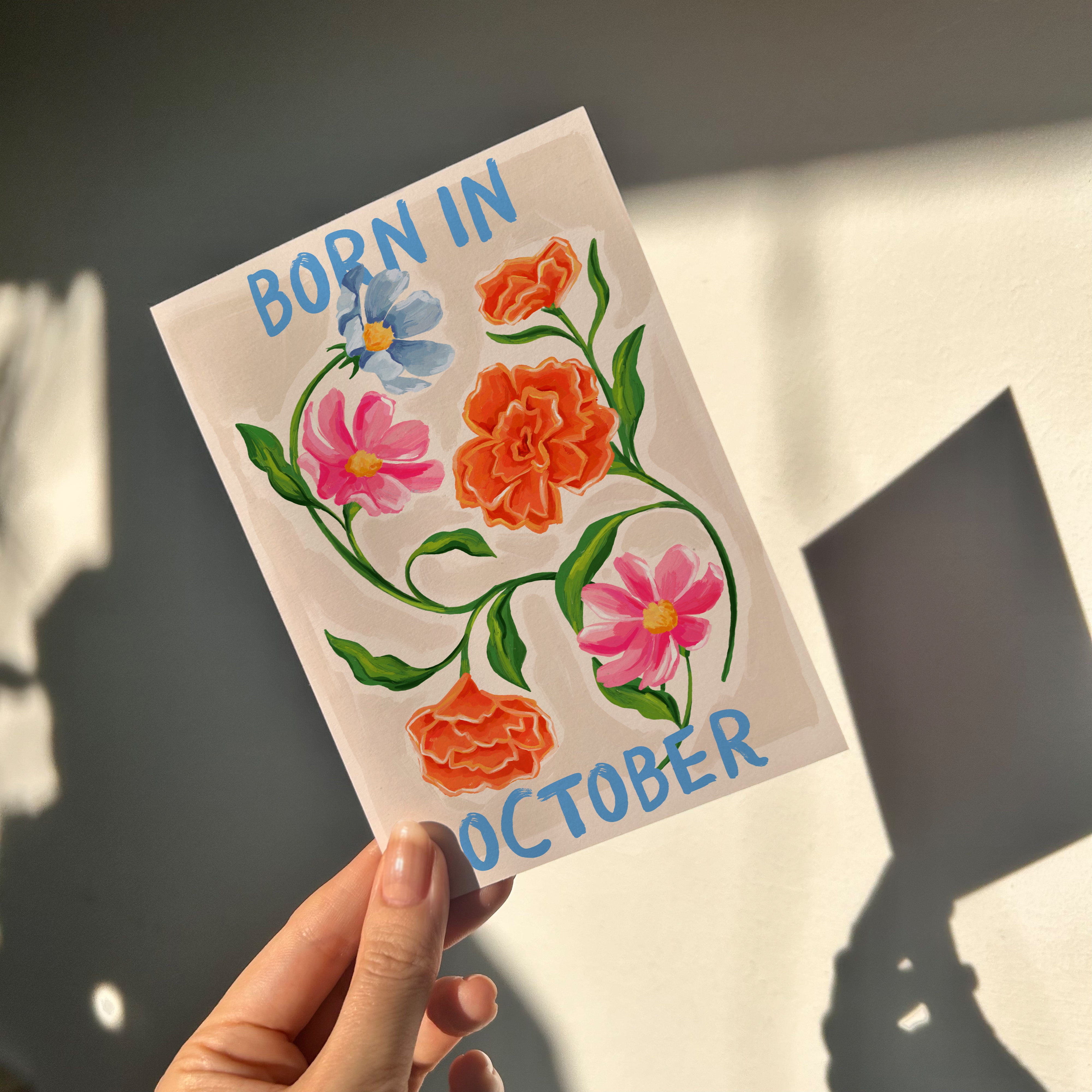 Floral Birth Month Card - October