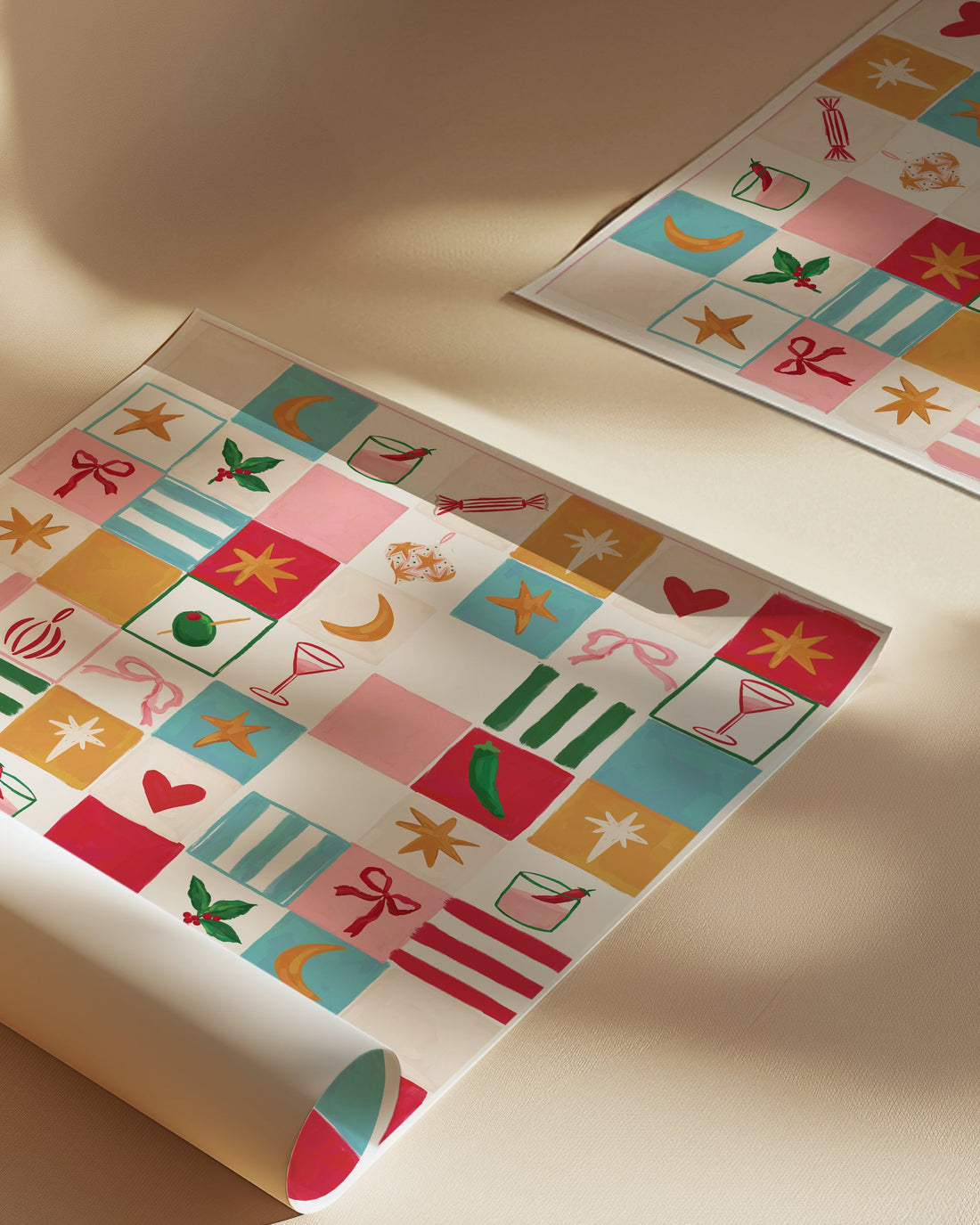 Christmas Motifs Gift Wrap