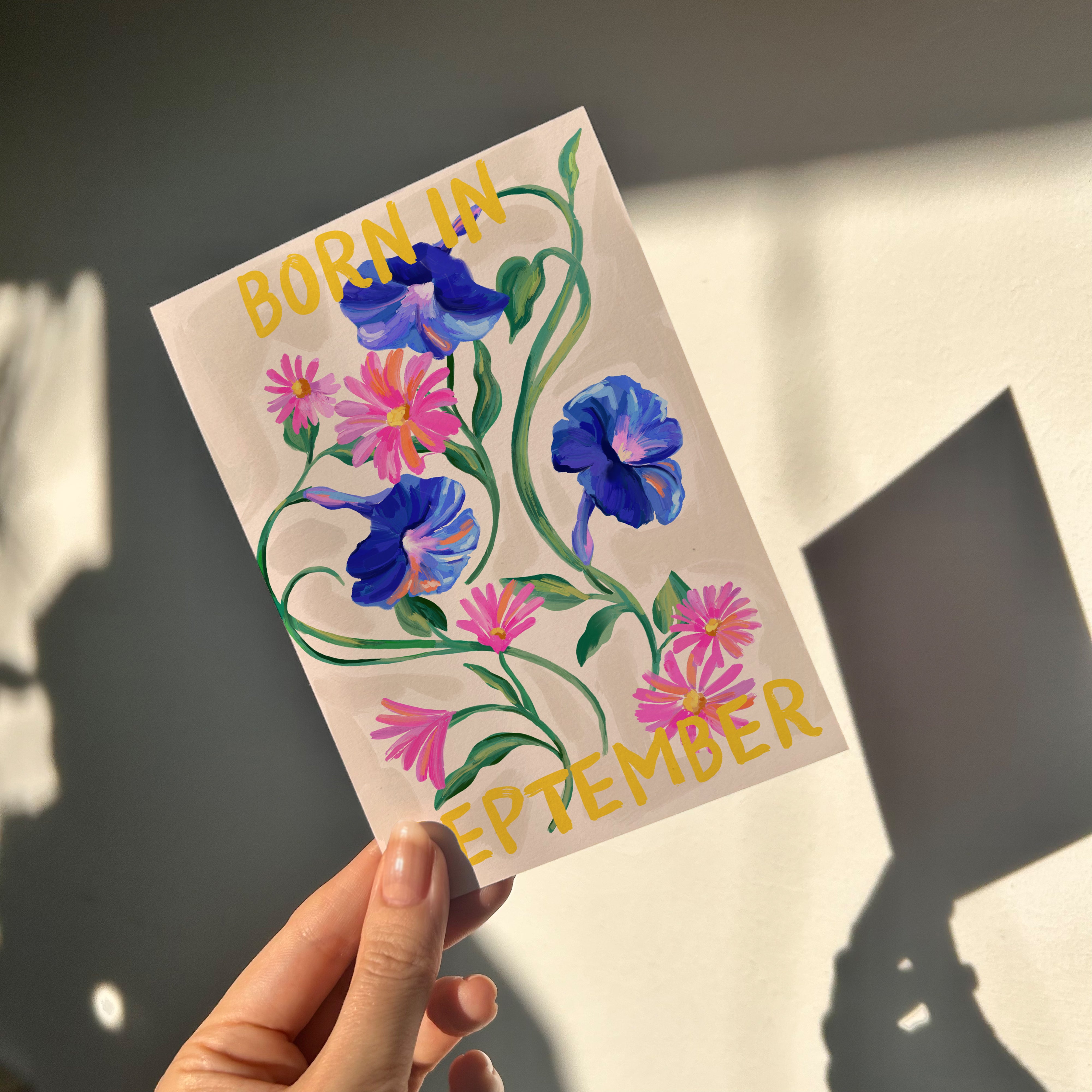 Floral Birth Month Card - September