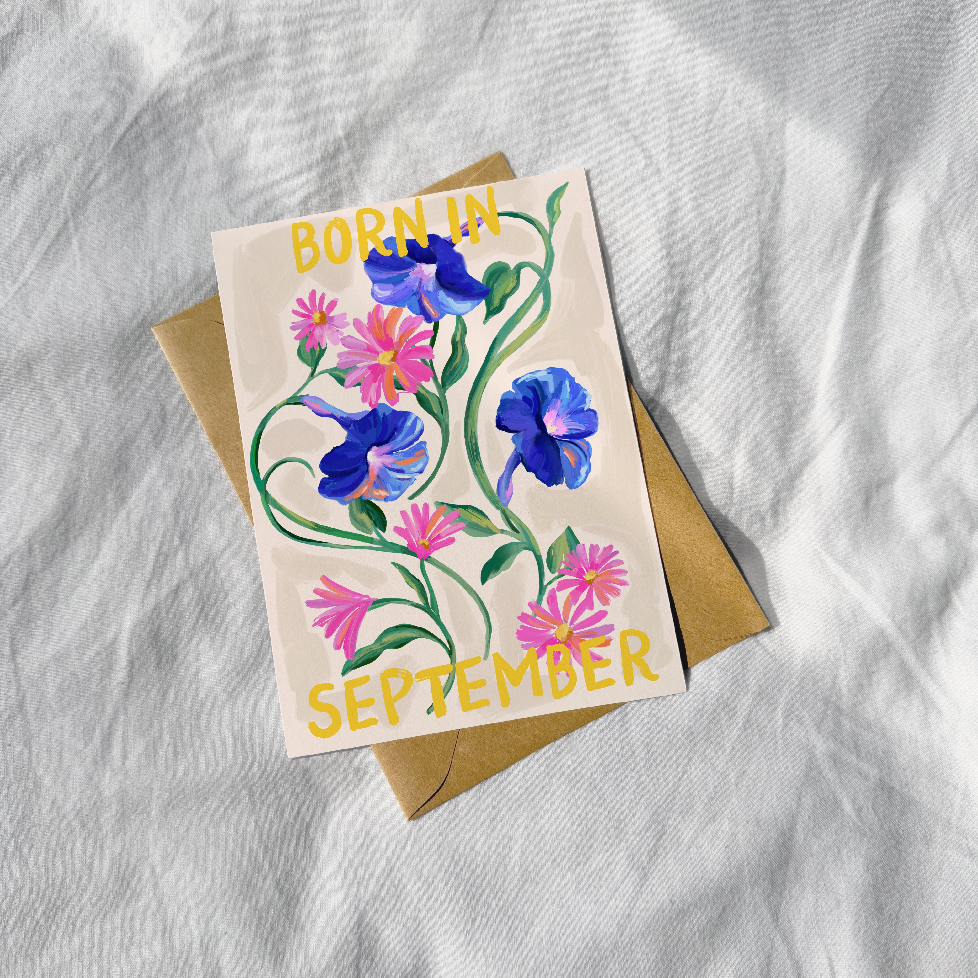 Floral Birth Month Card - September