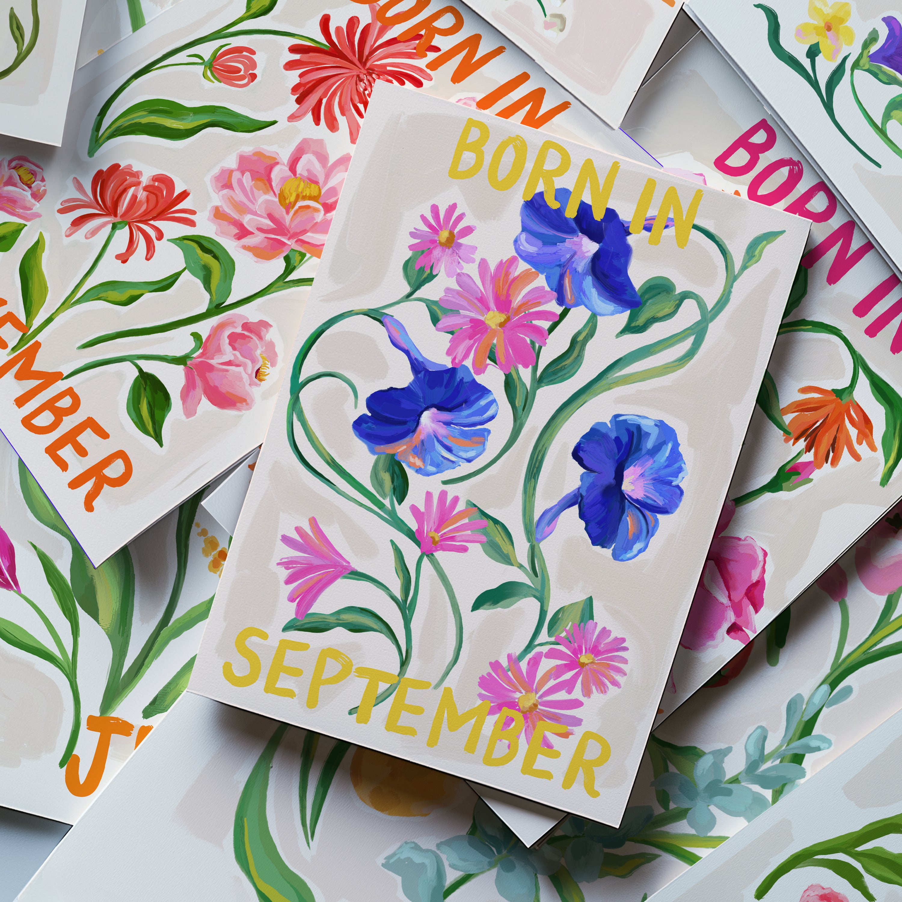 Floral Birth Month Card - September