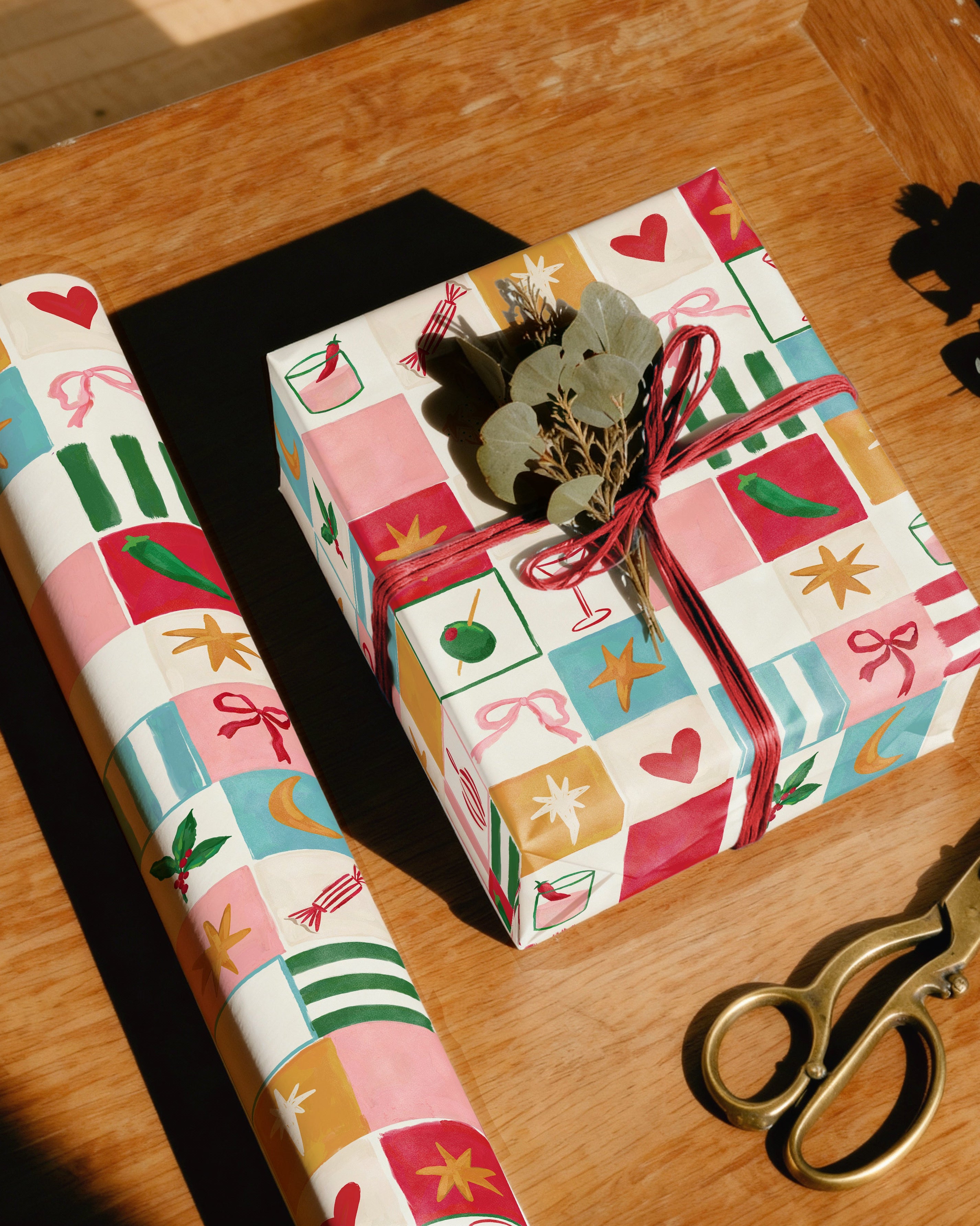 Christmas Motifs Gift Wrap