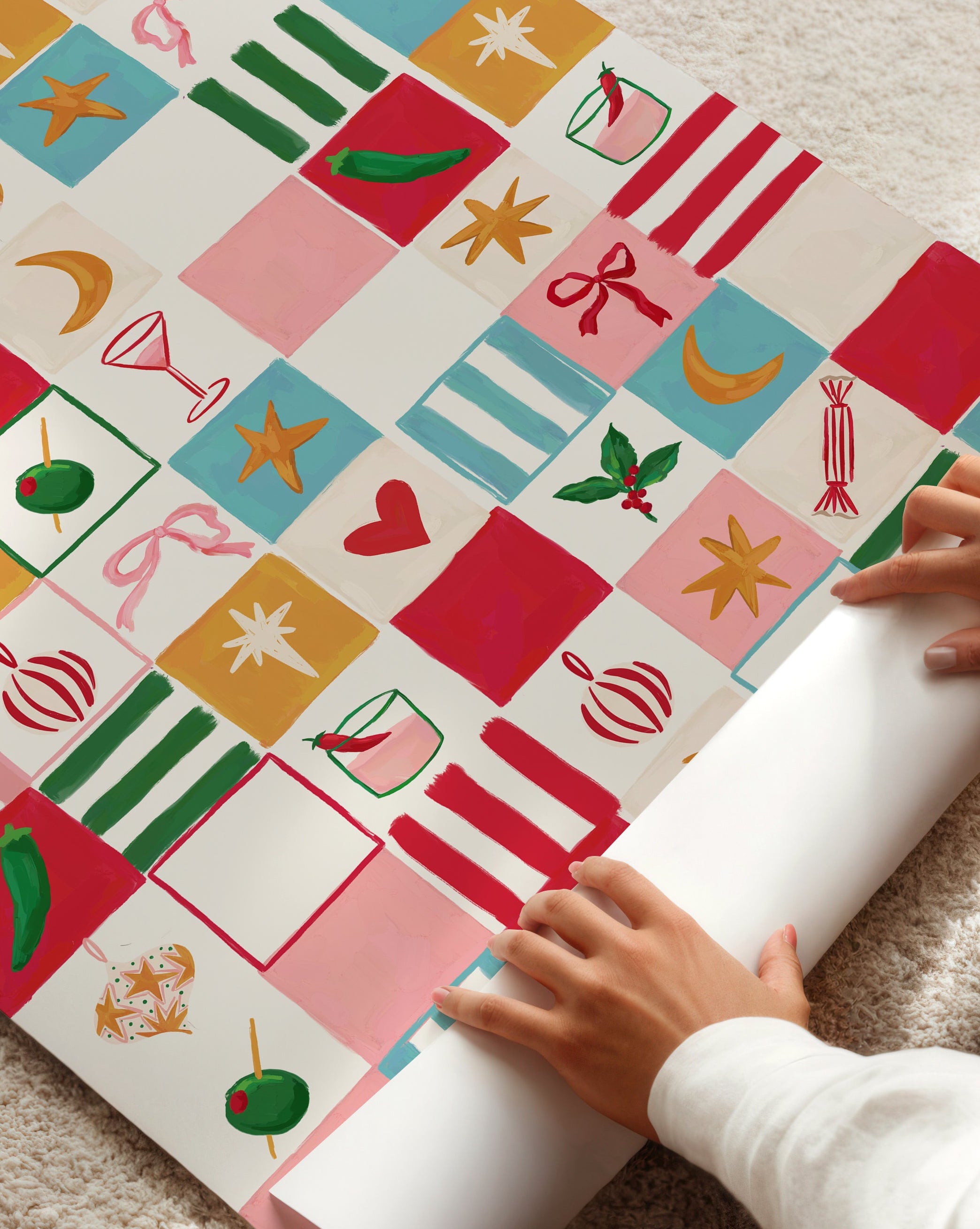 Christmas Motifs Gift Wrap