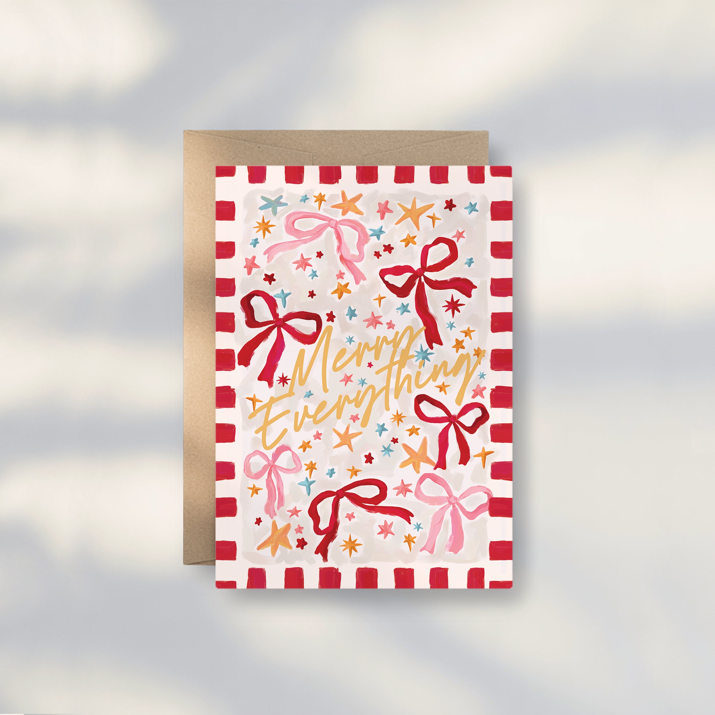 Ribbon and Bow Premium Christmas Card