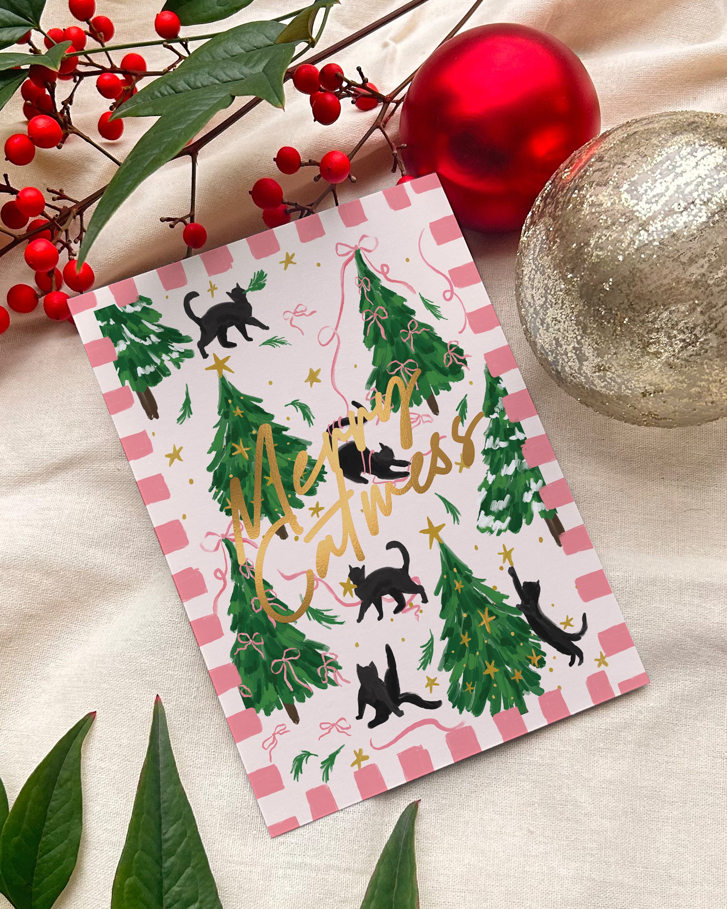 Merry Catmess Premium Christmas Card