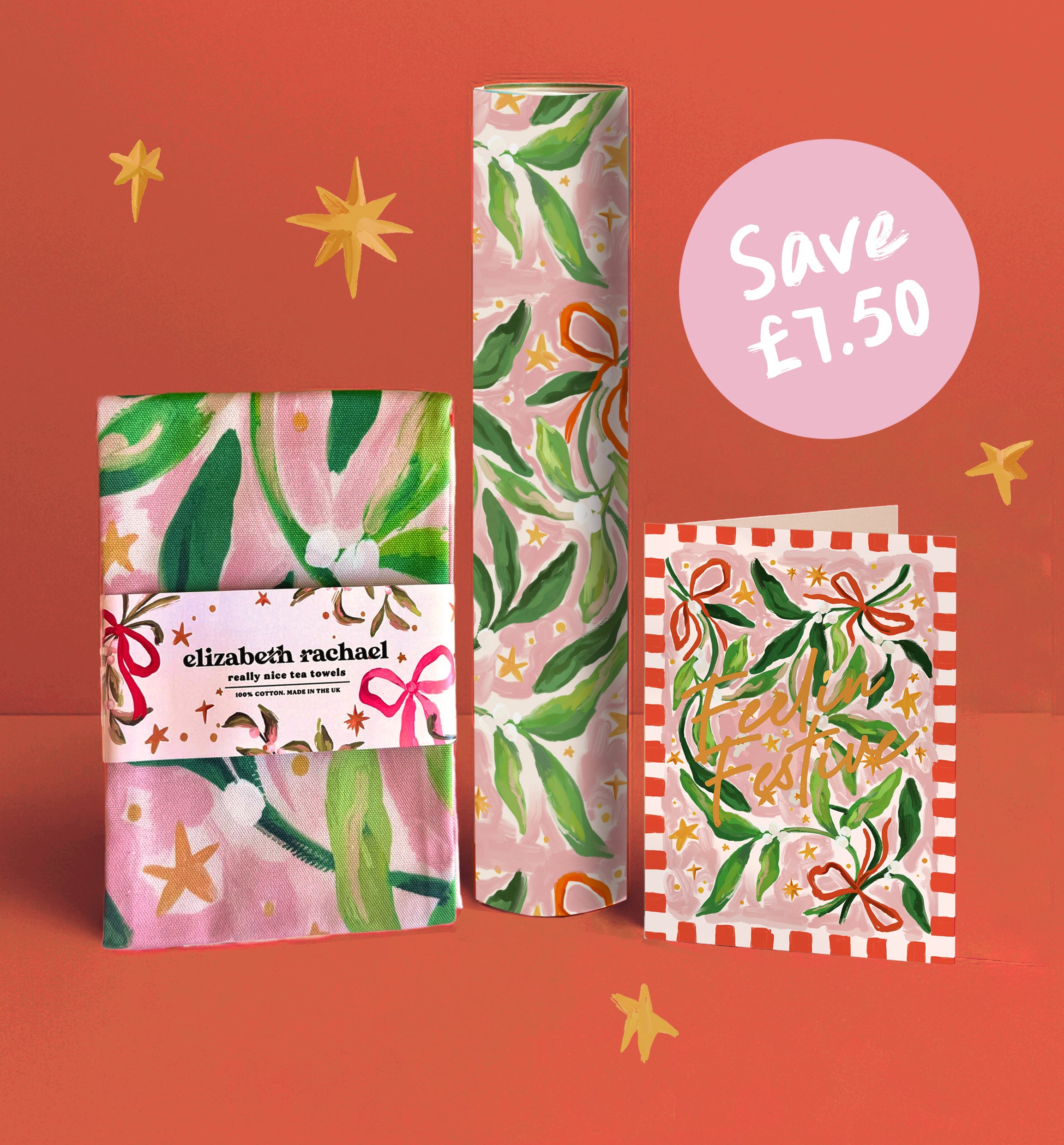Mistletoe Tea Towel Gift Bundle