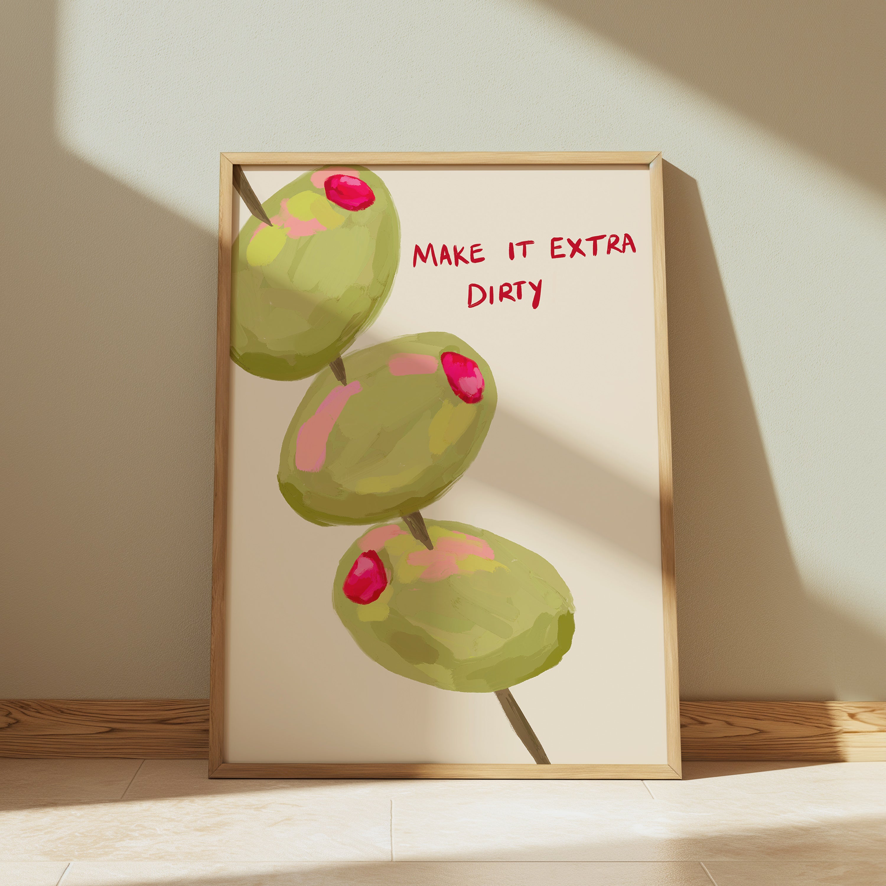 Dirty Martini Olive Art Print
